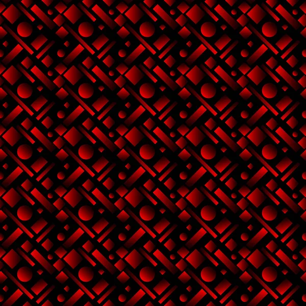 Geometrisch Volumetrisch Ontwerp Met Cirkels Rode Rechthoeken Van Strepen Geschikt — Stockvector