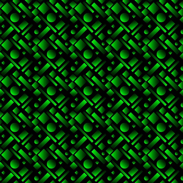 Geometrisch Volumetrisch Ontwerp Met Cirkels Groene Rechthoeken Van Strepen Geschikt — Stockvector