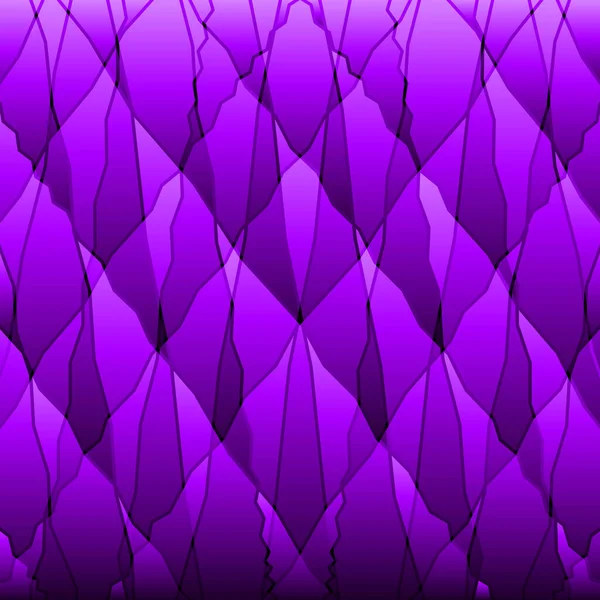 Verspiegelte Dreieckige Scherben Gekrümmter Violett Sich Schneidender Bänder Und Senkrechter — Stockvektor