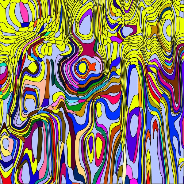 Абстрактне Переплетення Жовтих Плям Пастельних Лавових Вертикальних Симетричних Плям Відмінна — стоковий вектор