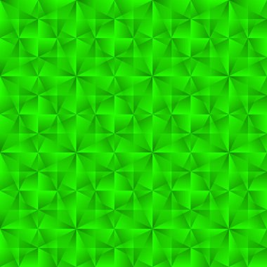 Yanardöner üçgenler ve zigzag şekilli yeşil kareler. İç dekorasyon ve tasarım için parlak renklerde Geometrik arkaplan