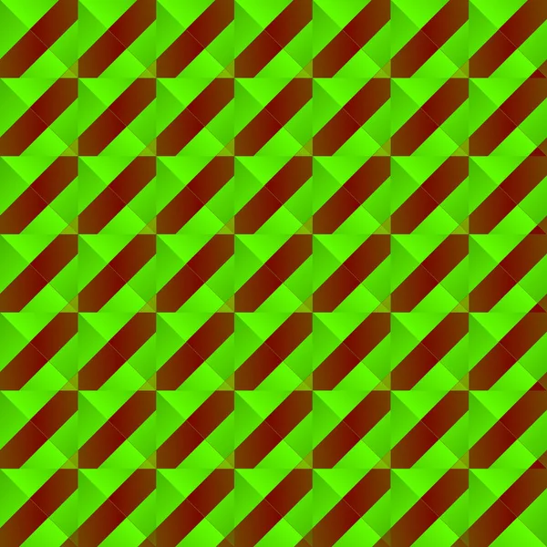 Grafisch Stilvolle Textur Mit Dunklen Streifen Und Grünen Quadraten Zickzackformen — Stockvektor