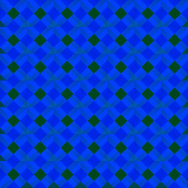 Graphic Stylish Pattern Dark Squares Blue Rhombuses Checkerboard Pattern Geometric — Stock Vector