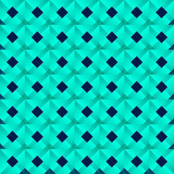 Graphic Stylish Pattern Dark Squares Light Blue Rhombuses Checkerboard Pattern — Stock Vector