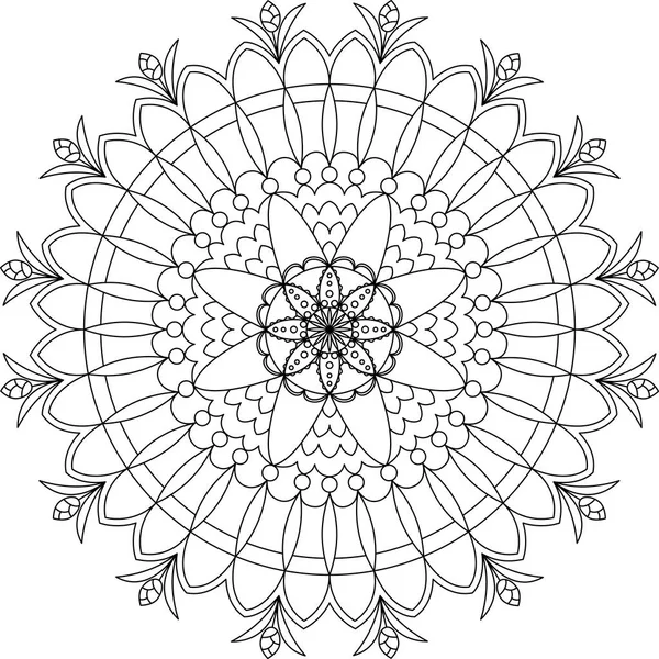 Adult mandala coloring page — Stock Vector