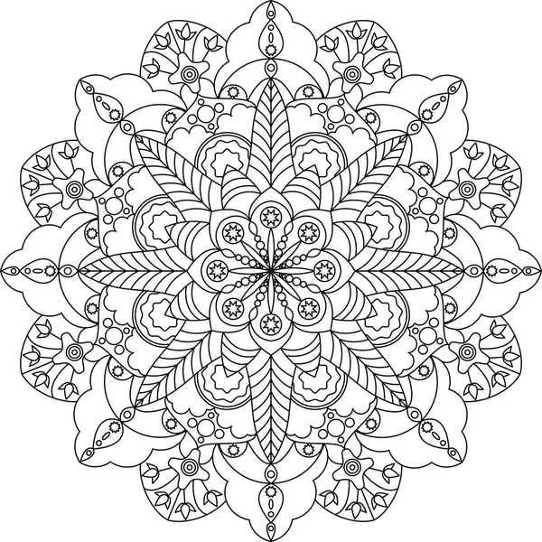 Coloriage mandala adulte — Image vectorielle