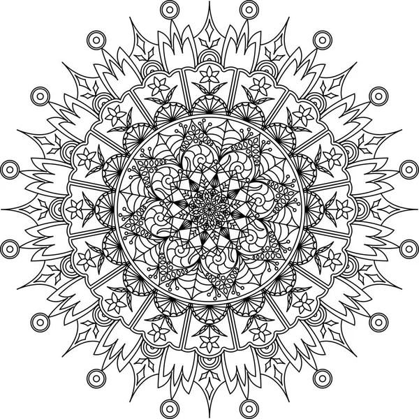 Coloriage mandala adulte — Image vectorielle