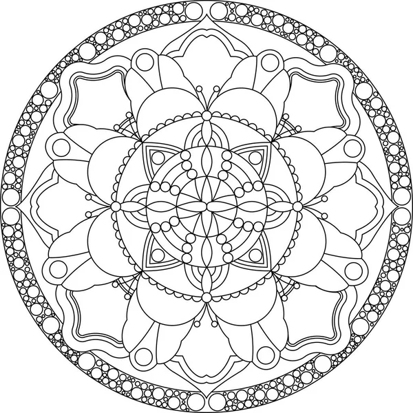 Adult mandala coloring page — Stock Vector