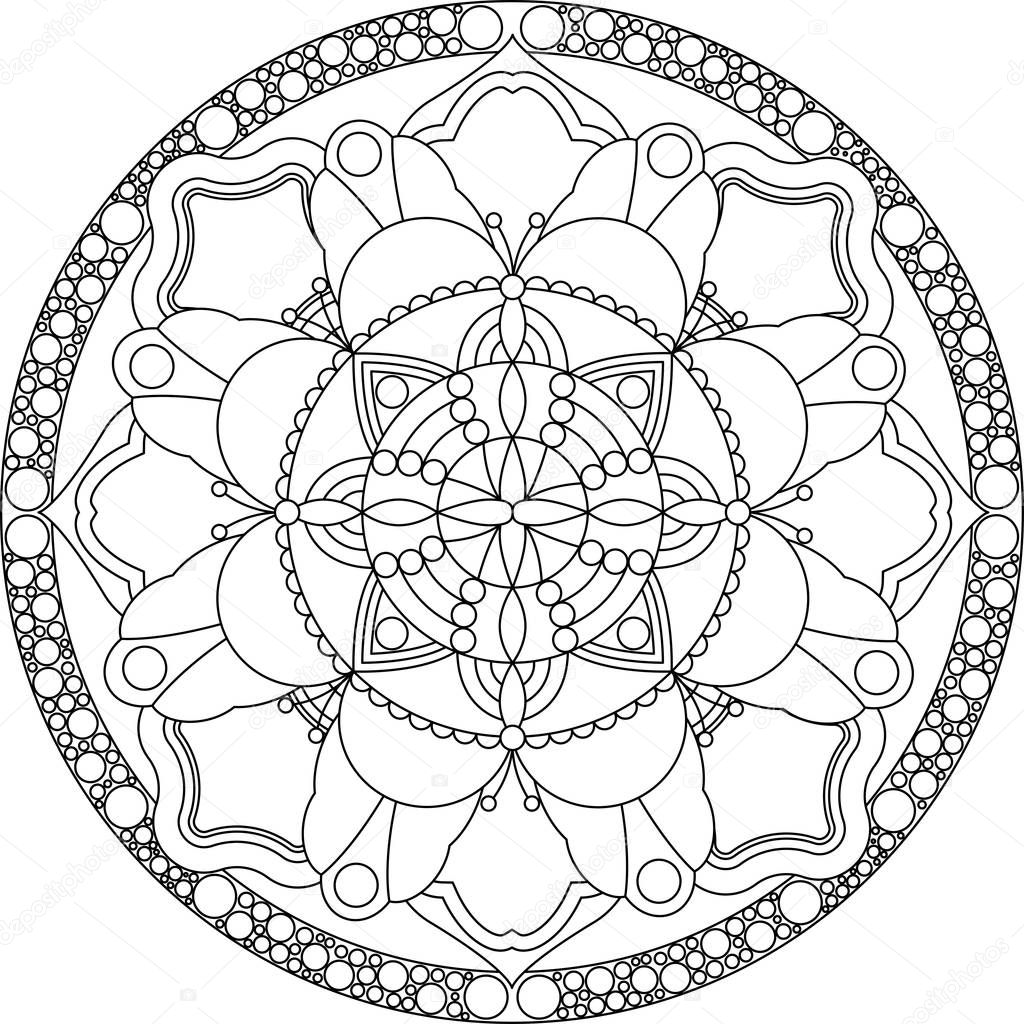 Desenhos decorativos de mandala para colorir para adultos