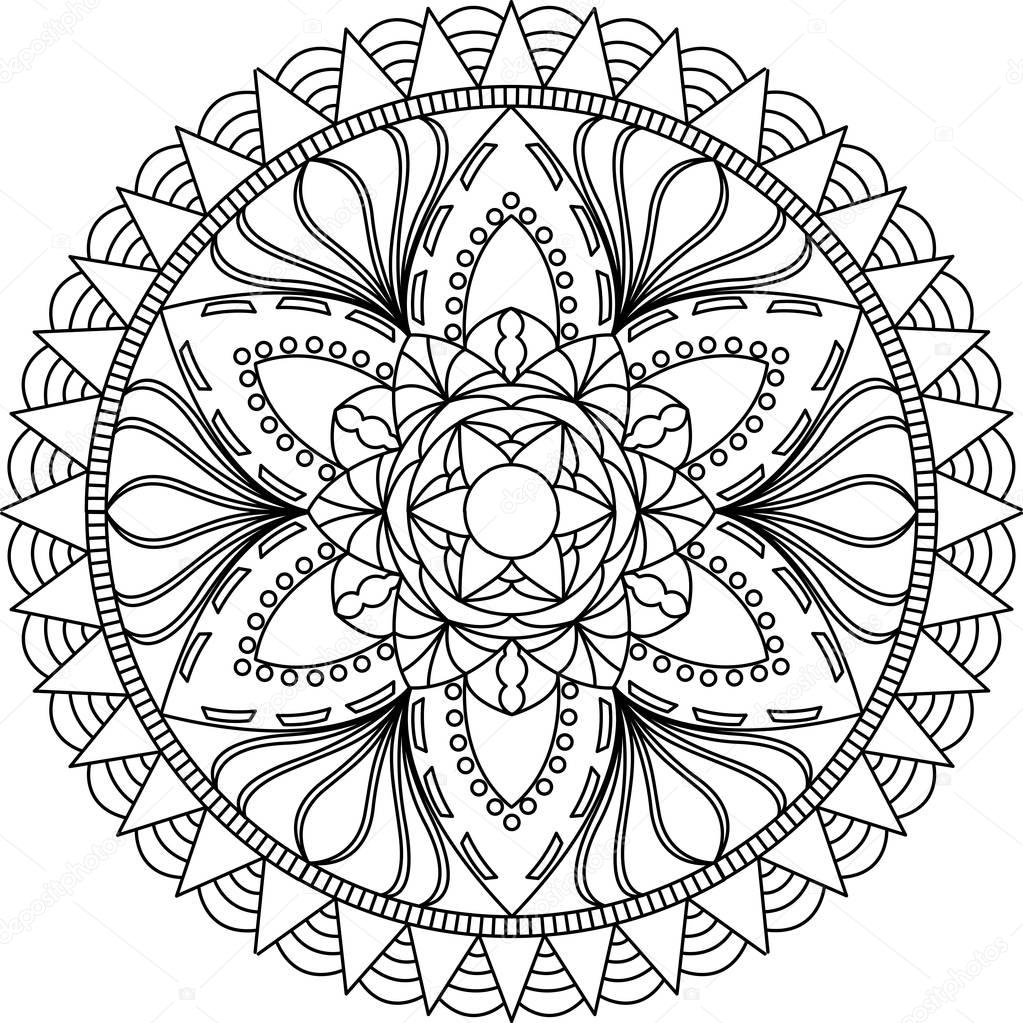 Mandala kleurplaat voor volwassene — Stockvector ...