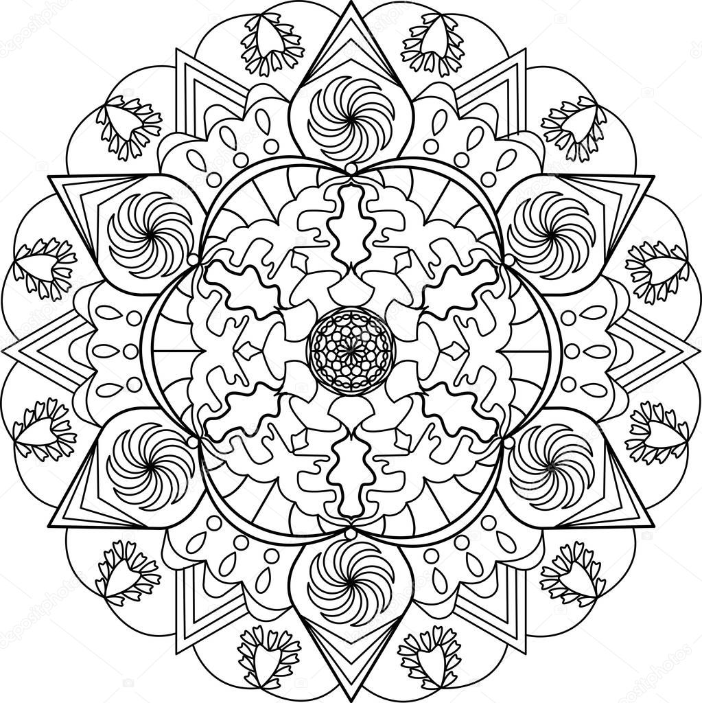 Coloriage De Mandala Pour Adulte Image Vectorielle