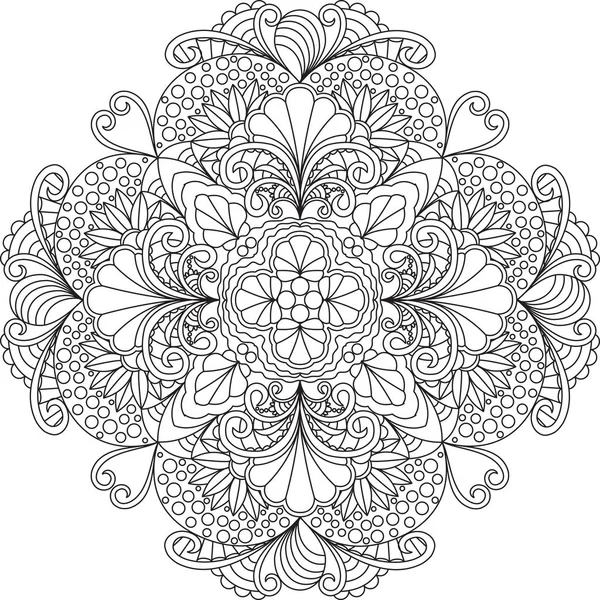 Blumen Mandala Ausmalseite. — Stockvektor