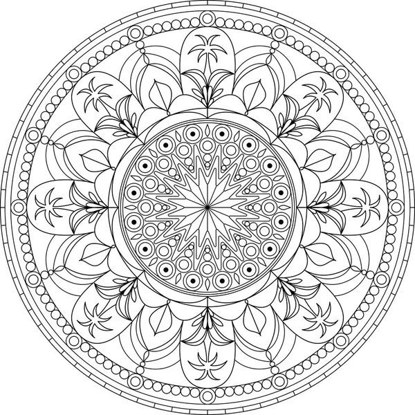 Palmiye ağacı ile daire mandala yetişkin renklendirme sayfa