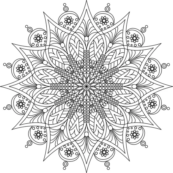 Coloriage mandala adulte — Image vectorielle