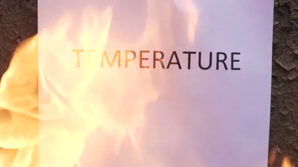 Vlammende woord temperatuur — Stockvideo