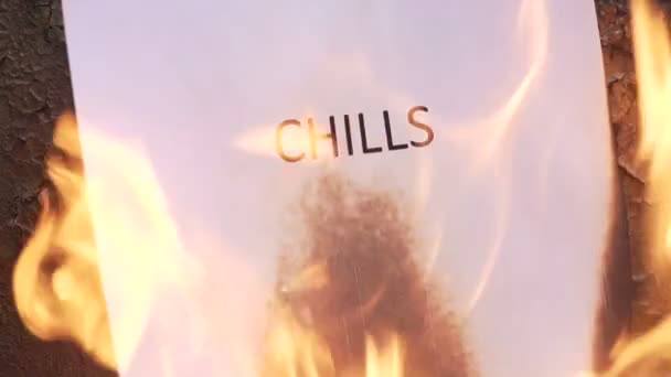 Flaming word chills — Stock Video