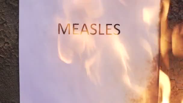 Flaming word measles — Stock Video