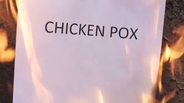 Flaming word chicken pox — Stock Video