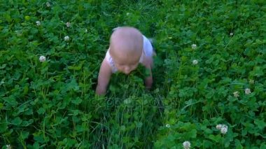 Çocuk tarar çimlere hd