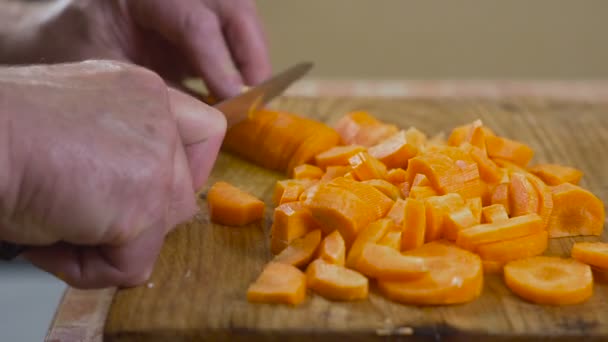 Cenouras picadas hd — Vídeo de Stock