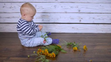 Bebek sarı çiçekler yavaş hareket ile