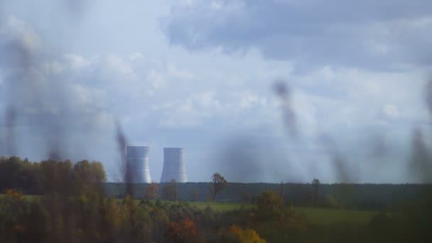 Astravetti. Centrale nucleare bielorussa . — Video Stock