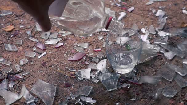 The man is pour out vodka — Stock Footage The man is pour out vodka Royalty Free Stock Video
