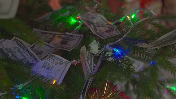 Geld für Weihnachten — Stockvideo