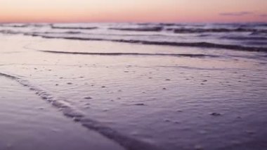 akşam sahilde dalgalar deniz. yalpa