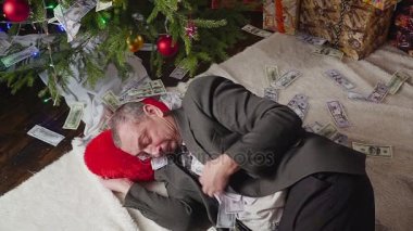 dolar ve bir Noel ağacı bir sürü adamla uyku