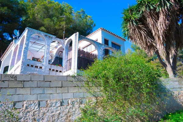 Home in Spain with plants and patio — Stock Photo, Image