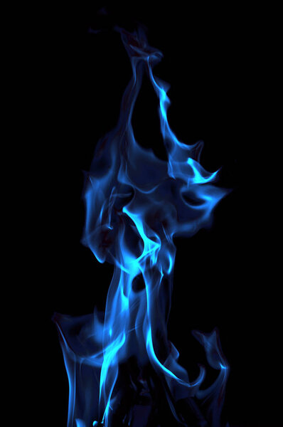 Flame on black background.