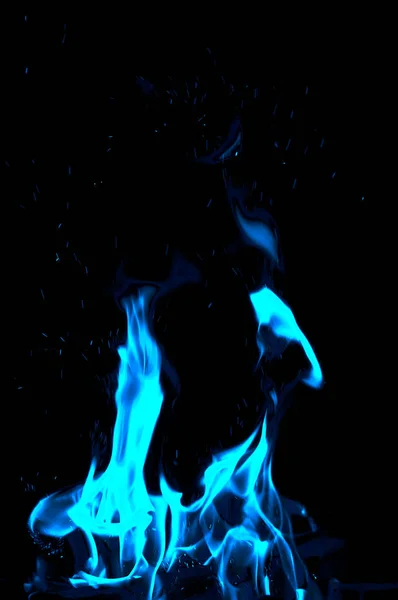 Flamme Sur Fond Noir — Photo