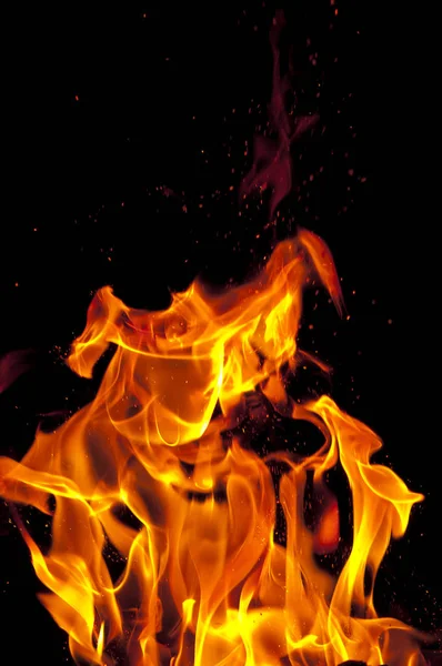 Пламя Черном Фоне — стоковое фото