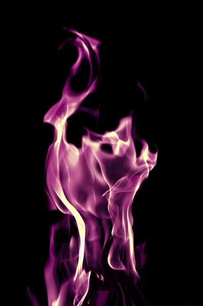 Пламя Черном Фоне Стоковое Фото