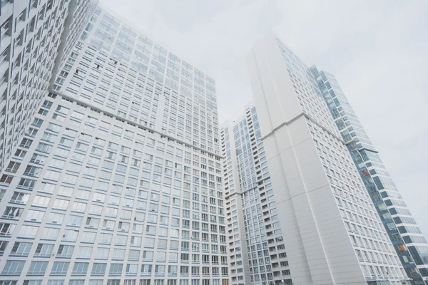 White contemporary residential skyscraper apartment building