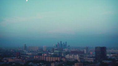 Zaman atlamalı sabah cityscape in