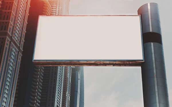 stock image Billboard mock up and skyscrapers in Dubai