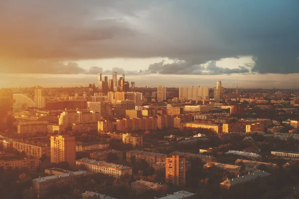 Cityscape at sunset or sunrise — Stock Photo, Image