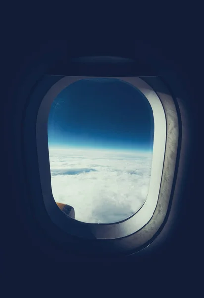 Θέα από το παράθυρο του αεροσκάφους — Φωτογραφία Αρχείου