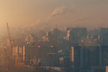 Sabah metropol yukarıdan çekim kapatın
