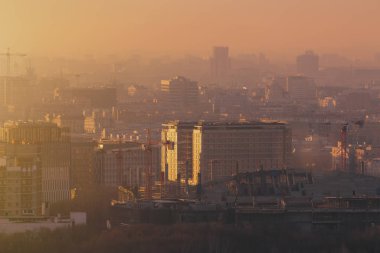 Sabah metropol yukarıdan çekim yakın çekim