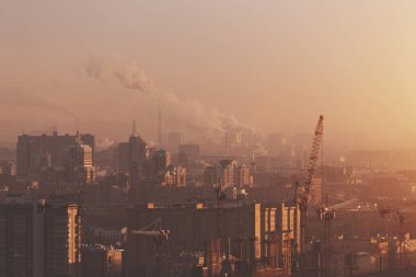 Sabah metropol yukarıdan çekim kapatın