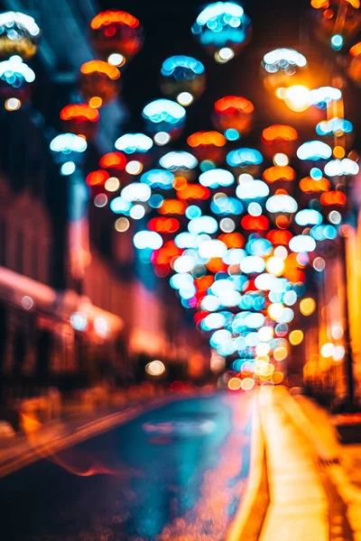 Turvo noite cidade rua — Fotografia de Stock