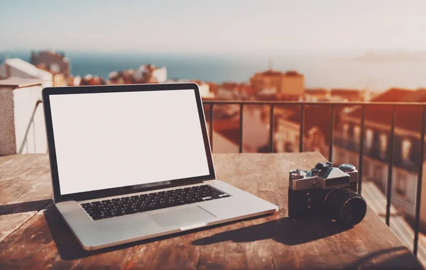 Notebook with screen mock-up — Stock Photo, Image