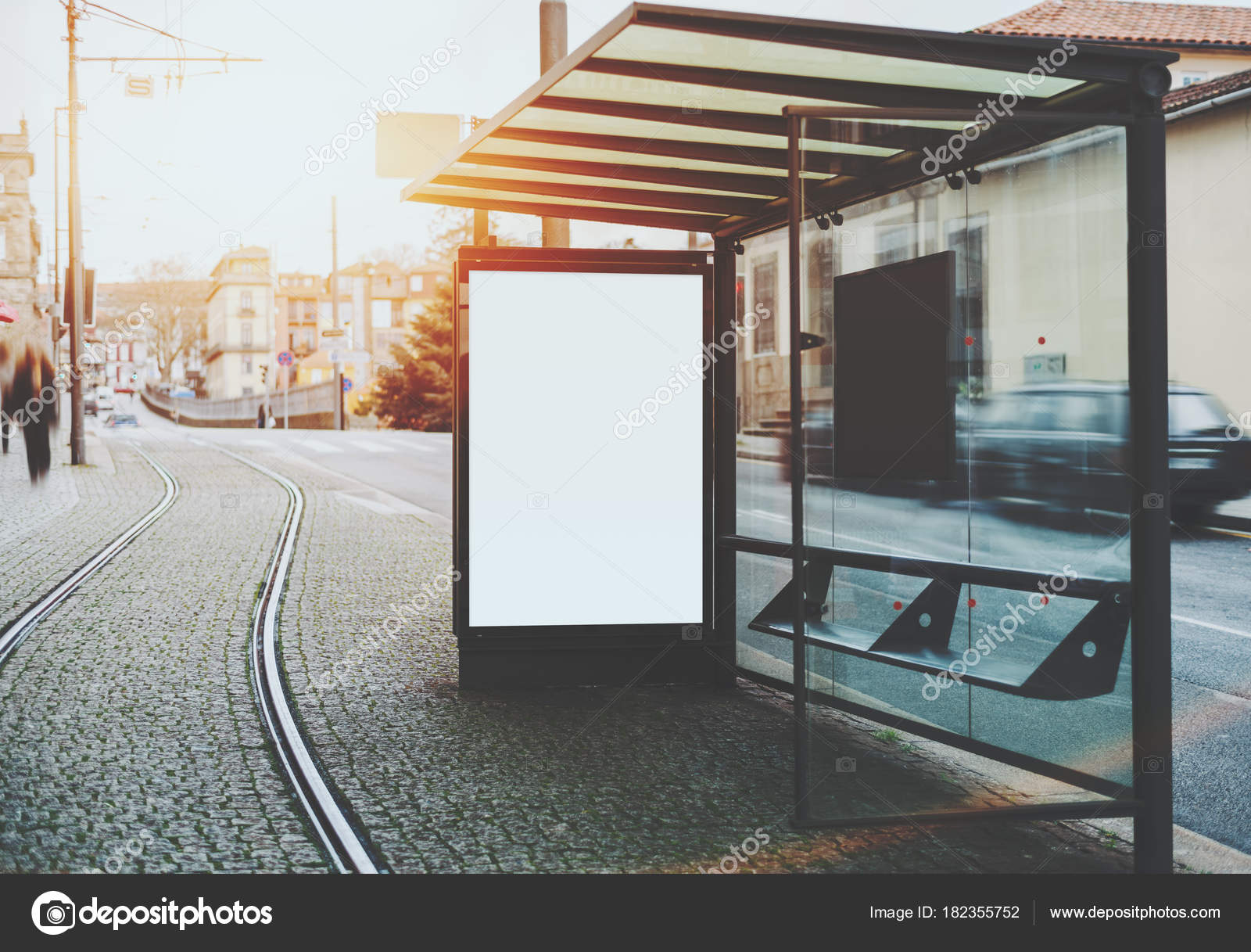 Download Empty Billboard Inside Of Tram Station Stock Photo Image By C Skynextphoto 182355752