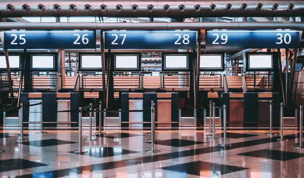 Check-in zone in modern airport terminal — Stock Photo, Image