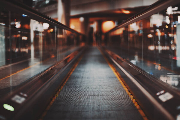 Moving walkway in shopping mall
