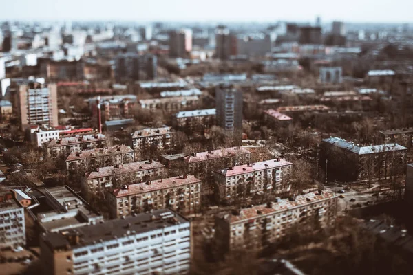 Wahre Neigung Shift Ansicht Aus Der Höhe Des Wohnviertels Bestand — Stockfoto