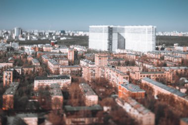 Tiltshift cityscape yüksek noktadan çekim